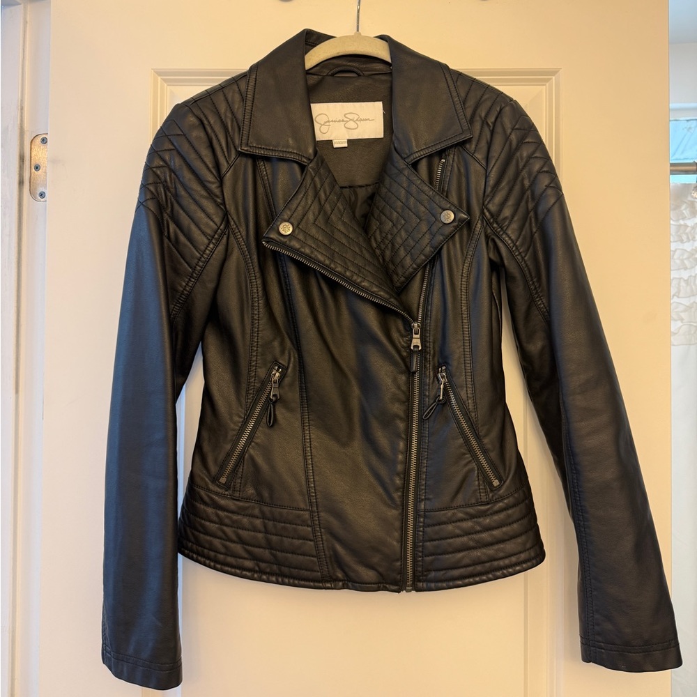 Jessica Simpson Black Leather Jacket XS